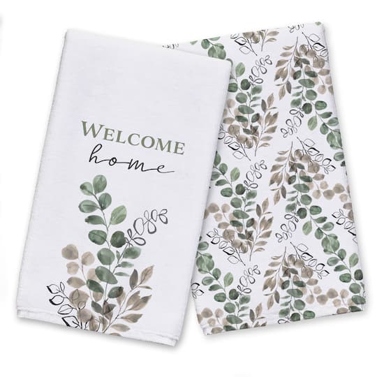 Sage Tan Leaves 16" x 25" Towel Set